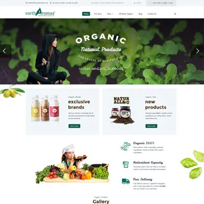 Earth Aromaa Website Design