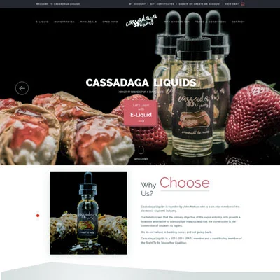 Cassadaga Liquids CMS Web Development